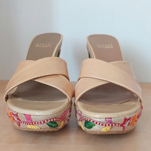 Stuart weitzman floral embroidery wedge sandals - Picture 2 of 12